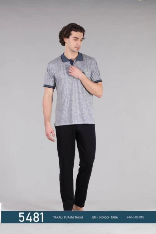 5481 DİJİTAL ERKEK YAKALI PİJAMA TAKIM
