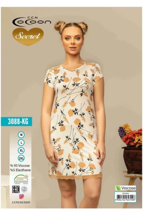 COC.3088.KG SHORT SLEEVE NIGHT GOWN