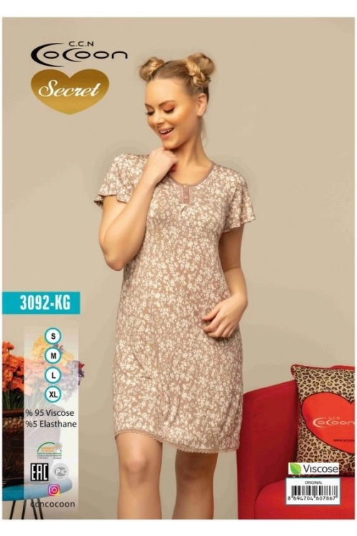 COC.3092.KG SHORT SLEEVE NIGHT GOWN