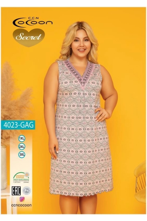 COC.4023.GAG LONG SLEEVE NIGHTGOWN