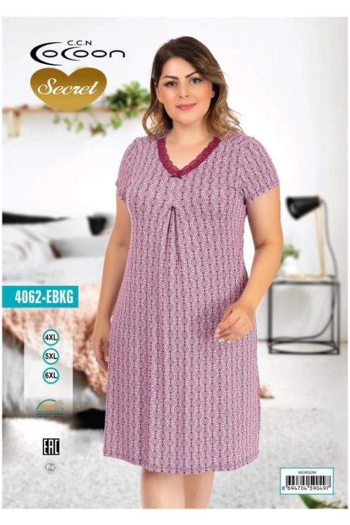 COC.4062.EBKG -  PLUS SIZE SHORT SLEEVE NIGHT GOWN