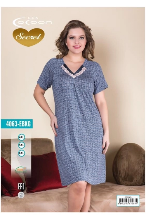 COC.4063.EBKG -  PLUS SIZE SHORT SLEEVE NIGHT GOWN