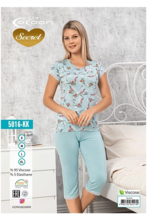 COC.5016.KK SHORT SLEEVE CAPRI SET