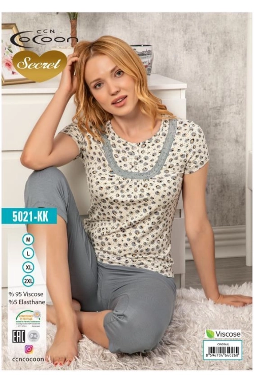 COC.5021.KK SHORT SLEEVE CAPRI SET