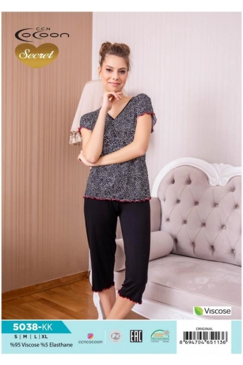 COC.5038.KK SHORT SLEEVE CAPRI SET