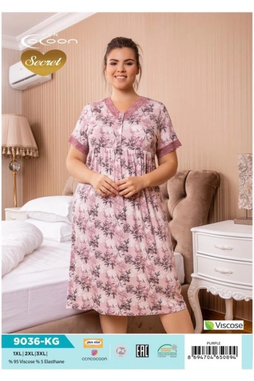 COC.9036.KG SHORT SLEEVE NIGHT GOWN