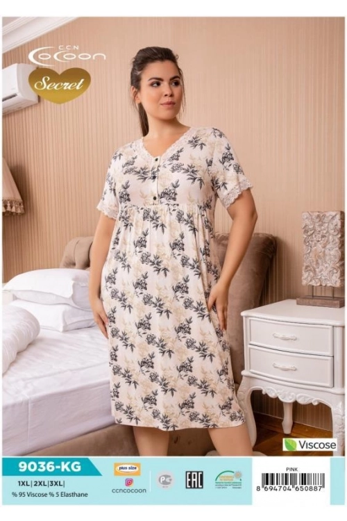 COC.9036.KG SHORT SLEEVE NIGHT GOWN