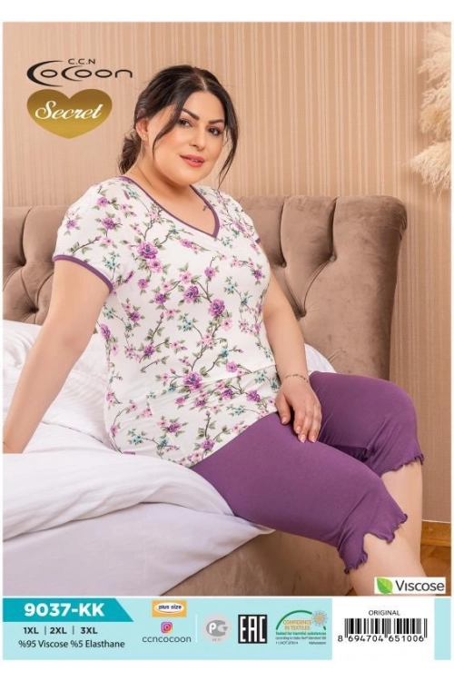 COC.9037.KK SHORT SLEEVE CAPRI SET