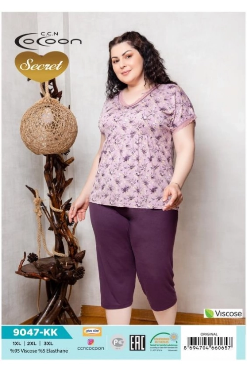 COC.9047.KK SHORT SLEEVE CAPRI SET