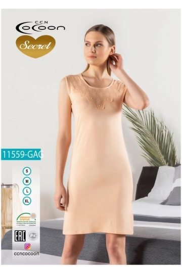 11559GAG - KOLSUZ GECELİK - NIGHTGOWN SHORT-SLEEVE