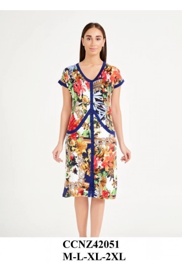 Z42051 ÇIKMA KOL DÜĞ SABAHLIK - WOMAN MOORNING GOWN